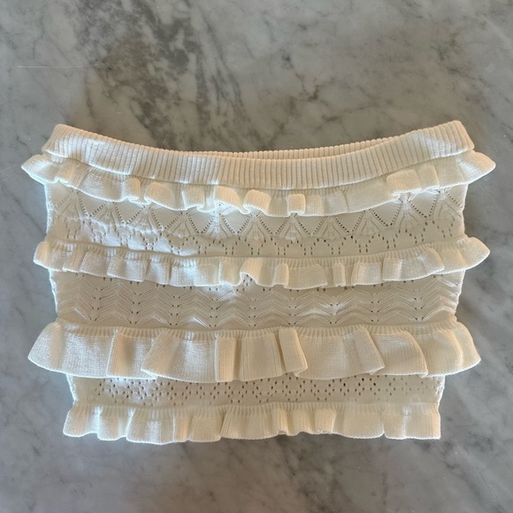 Item Ditto women’s ruffled sweater Tube crop top Medium - Picture 1 of 3